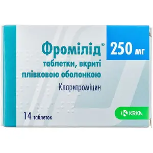 Фромілід таблетки протимікробні по 250 мг, 14 шт.