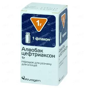 Алвобак порошок для розчину для ін'єкцій по 1 г у флаконі