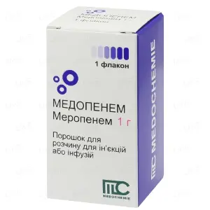 Медопенем порошок для розчину для ін'єкцій або інфузій, 1 г