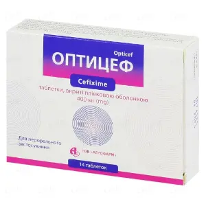 Оптицеф табл. п/о 400 мг блистер № 14