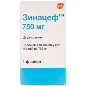 Зинацеф порошок для розчину для ін'єкцій по 750 мг, 1 шт.