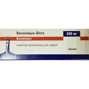 Ванкоміцин-Віста ліофілізат для розчину для інфузій по 500 мг, 1 флакон по 10 мл