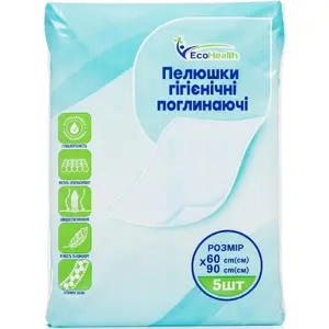 Пеленка гигиеническая поглощающая Ecohealth 60х90 см №5