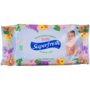 Superfresh серветки вологі для дітей і мам з вітамінним комплексом, 72 шт.