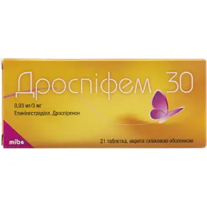 Дроспіфем 30 таблетки для оральної контрацепції по 0,03 мг/3 мг, 21 шт.