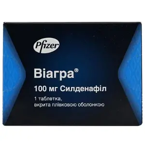 Виагра таблетки при эректильной дисфункции по 100 мг, 1 шт.