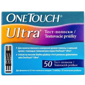 One Touch Ultra тест-полоски для определения уровня глюкозы, 50 шт.