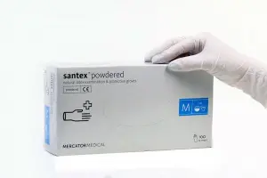 Перчатки латексные припудренные нестерильные Santex Powdered M №50