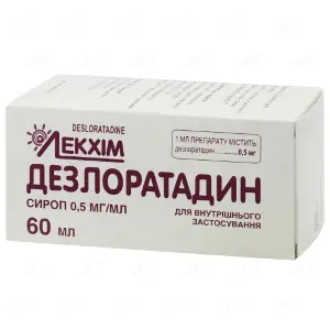 Дезлоратадин сироп від алергії 0.5 мг/мл 60 мл Лекхім