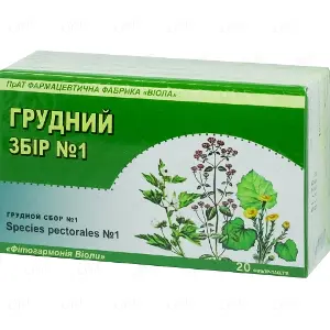 Грудной сбор №1 в фильтр-пакетиках, 20 шт. - ПрАТ ФФ Віола