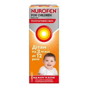 Нурофєн для дітей суспензія з полуничним смаком, 200 мл