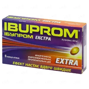 Ібупром Екстра капсули по 400 мг, 6 шт.