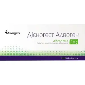 Диеногест Алвоген 2 мг N84 таблетки, покрытые плотной оболочкой
