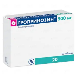 Гропринозин таблетки по 500 мг №20 (10х2)
