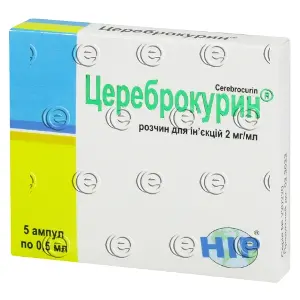 Цереброкурин раствор для инъекций по 0,5 мл в ампулах, 2 мг/мл, 5 шт.