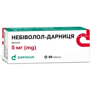 Небіволол-Дарниця таблетки по 5 мг, 28 шт. (14х2)