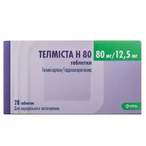 Телміста H 80 таблетки, 80 мг/12,5 мг, 28 шт. (7х4)