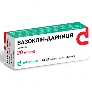 Вазоклін-Дарниця таблетки по 20 мг, 28 шт.