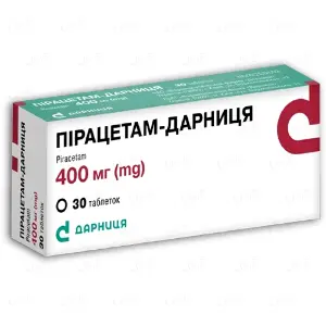 Пірацетам-Дарница таблетки по 400 мг, 30 шт. (10х3)