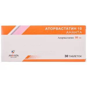 Аторвастатин таблетки в/о 10 мг № 30