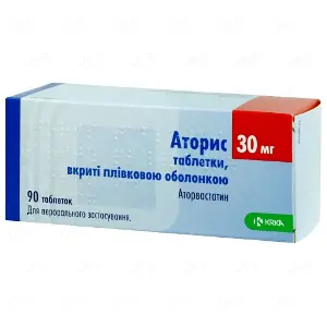 Аторис табл. п/о 30 мг № 90