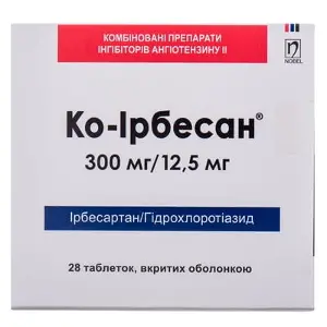 Ко-Ірбесан таблетки від підвищеного тиску, 300 мг/12,5 мг, 28 шт.