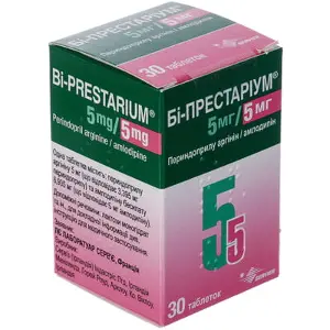 Бі-престаріум 5 мг/5 мг таблетки по 5 мг/5 мг №30 у конт.