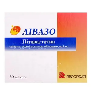 Лівазо таблетки для зниження холестерину по 1 мг, 30 шт.