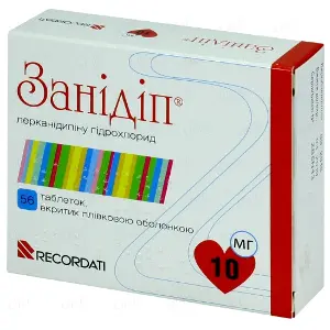 Занідіп таблетки від підвищеного тиску по 10 мг, 56 шт.