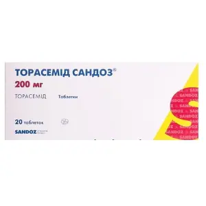 Торасемід Сандоз таблетки по 200 мг, 20 шт. - Салютас Фарма
