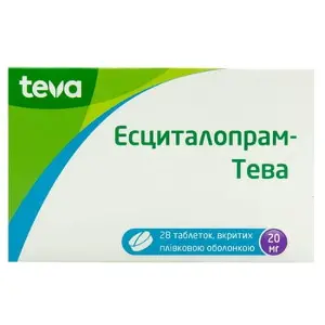 Есциталопрам-Тева таблетки по 20 мг, 28 шт.