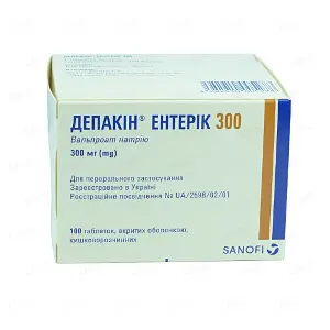 Депакин Энтерик таблетки по 300 мг, 100 шт.