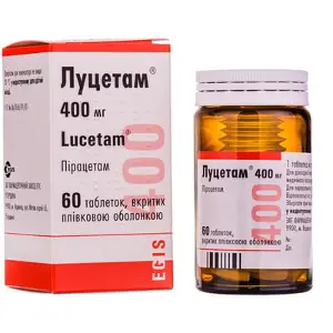 Луцетам таблетки в/о 400 мг фл. № 60