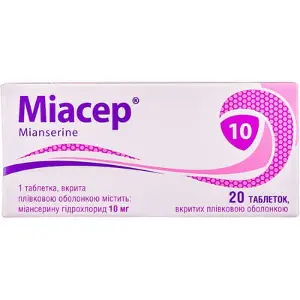 Міасер таблетки по 10 мг, 20 шт. (10х2)