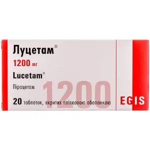 Луцетам табл. п/о 1200 мг № 20