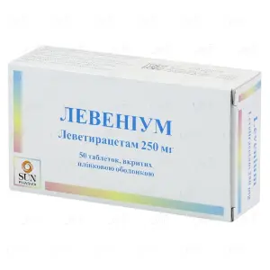 Левеніум таблетки при епілепсії по 250 мг, 50 шт.