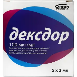 Дексдор концентрат для раствора для инфузий по 2 мл в ампуле, 100 мкг/мл, 5 шт.