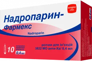 Надропарин-Фармекс раствор для инъекций, 9500 МЕ анти-Ха/мл, по 0,4 мл в шприце (3822 МЕ анти-Ха/0,4 мл), 10 шт.