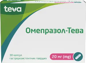 Омепразол-Тева капсули по 20 мг, 30 шт. (10х3)