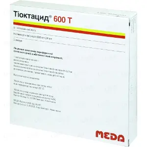 Тиоктацид 600Т, раствор для инъекций, 600 мг, по 24 мл во флаконах, 5 шт.