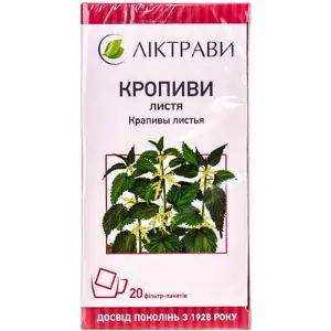 Кропива лист в фільтр-пакетах по 1,5 г, 20 шт. - Ліктрави