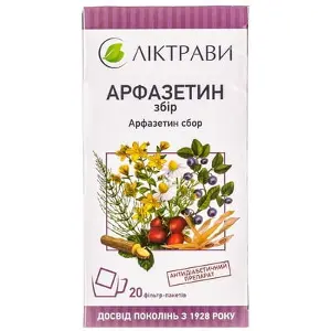 Арфазетин сбор при сахарном диабете в фильтр-пакетах по 1,5 г, 20 шт. - Лектравы