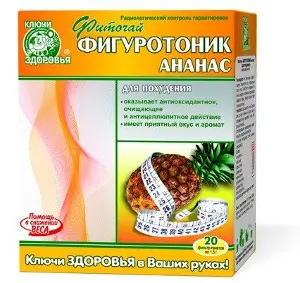 Фіточай Фігуротонік з ананасом "Ключі Здоров'я" в фільтр-пакетах по 1,5 г, 20 шт.