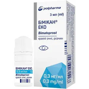 Бимикан Эко капли для глаз, 0,3 мг/мл, 3 мл