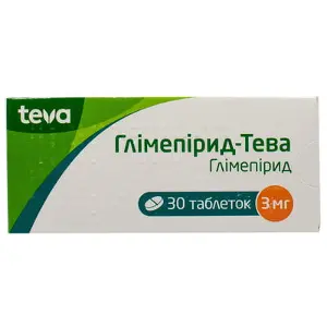 Глімепірид Тева таблетки по 3 мг, 30 шт.