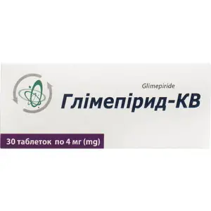 Глімепірид-КВ пігулки по 4 мг, 30 шт.