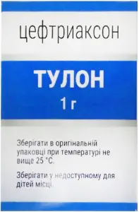 Тулон порошок для розчину для ін'єкцій, 1000 мг, 1 г