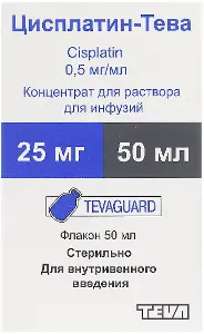 Цисплатин 1 мг/мл 50 мл №1 концентрат для приготування розчину для інфузій