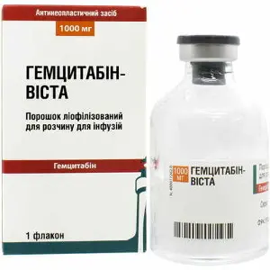 Гемцитабін-Віста ліофілізований порошок для інфузій по 1000 мг у флаконі