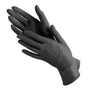 Рукавички нітрилові неприпудрені нестерильні оглядові розмір L Dr.WHITE Professional black 10 штук